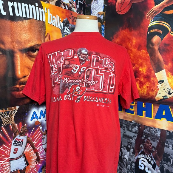 Joy Athletic Other - Vintage Tampa Bay Buccaneers Warren Sapp Who Let The Dogs Out NFL T-Shirt Sz XL